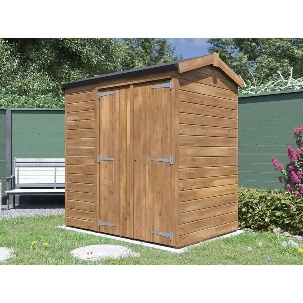 Dunster House Garden Shed 1.8 x 1.2m (6' x 4') 12mm Apex - Overlord Modular in Brown 3