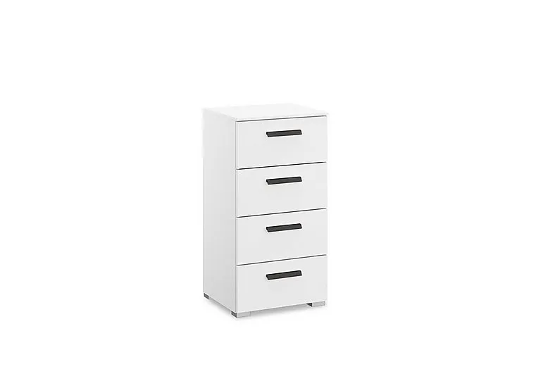 Dante 4 Drawer Décor Narrow Chest - Alpine White