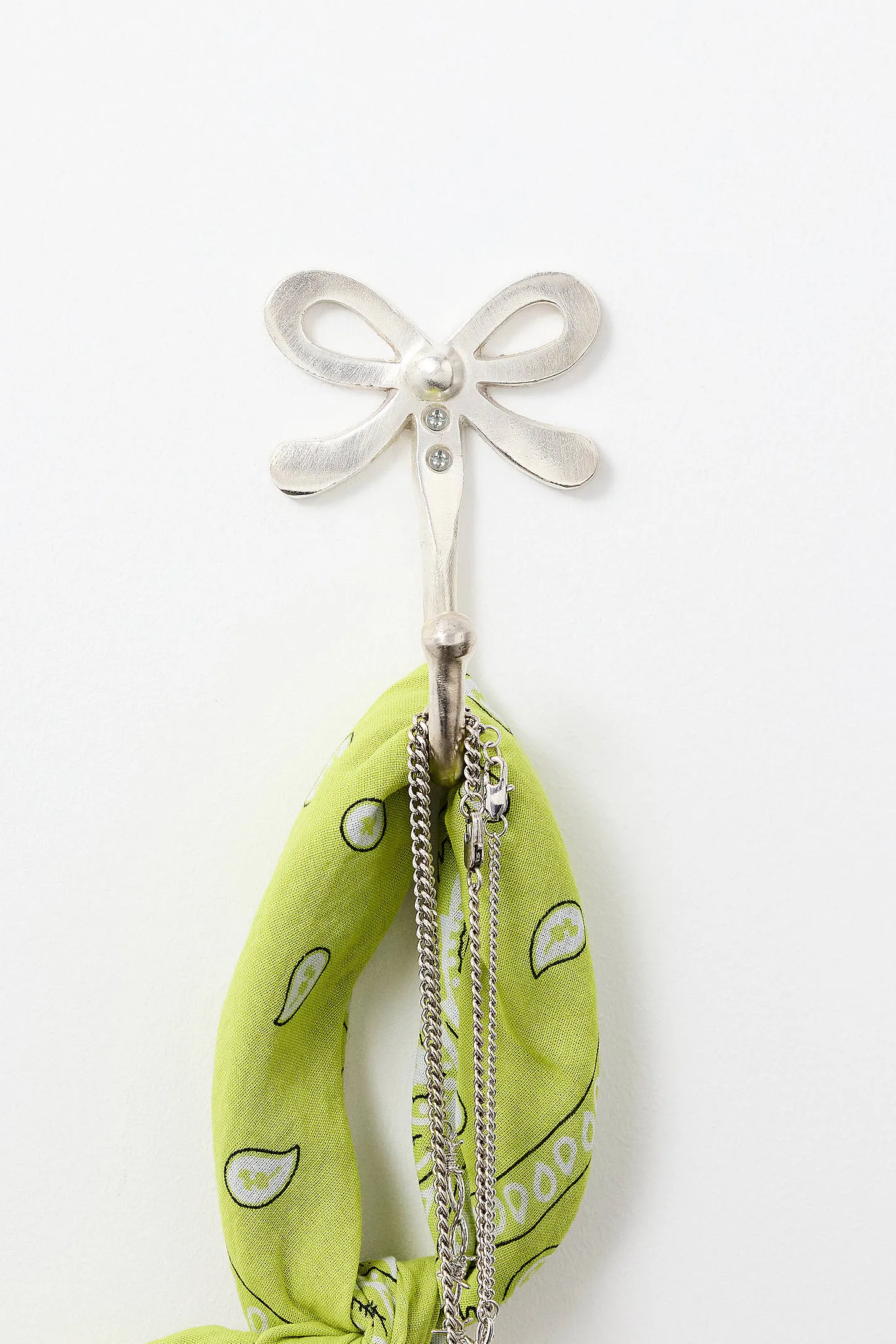 Bow Single Wall Hook - Silver