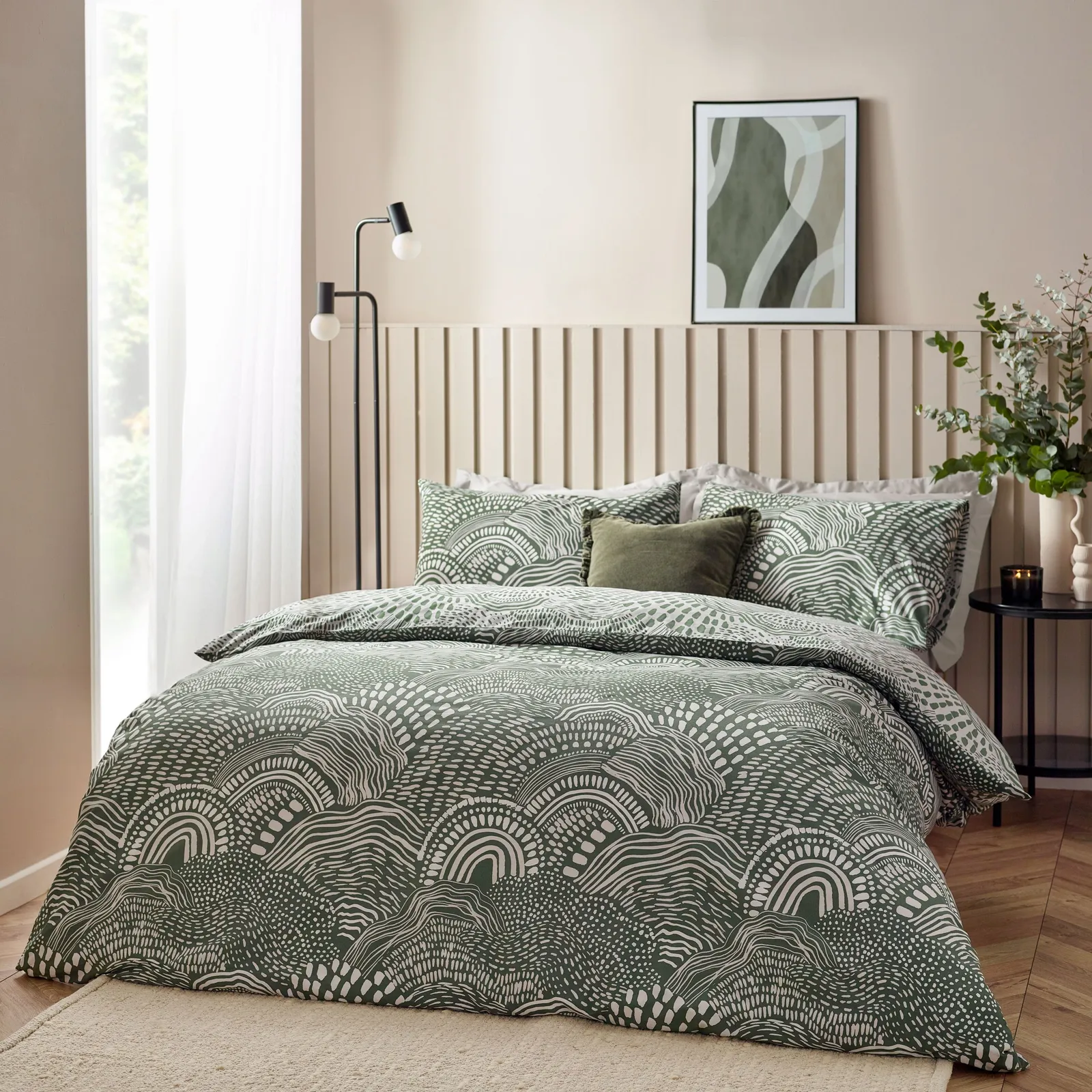 HOEM Nola Abstract Duvet Cover Set in Olive