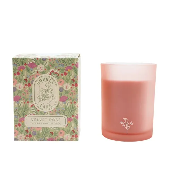 Sophia Lane Velvet Rose Floral Candle 2