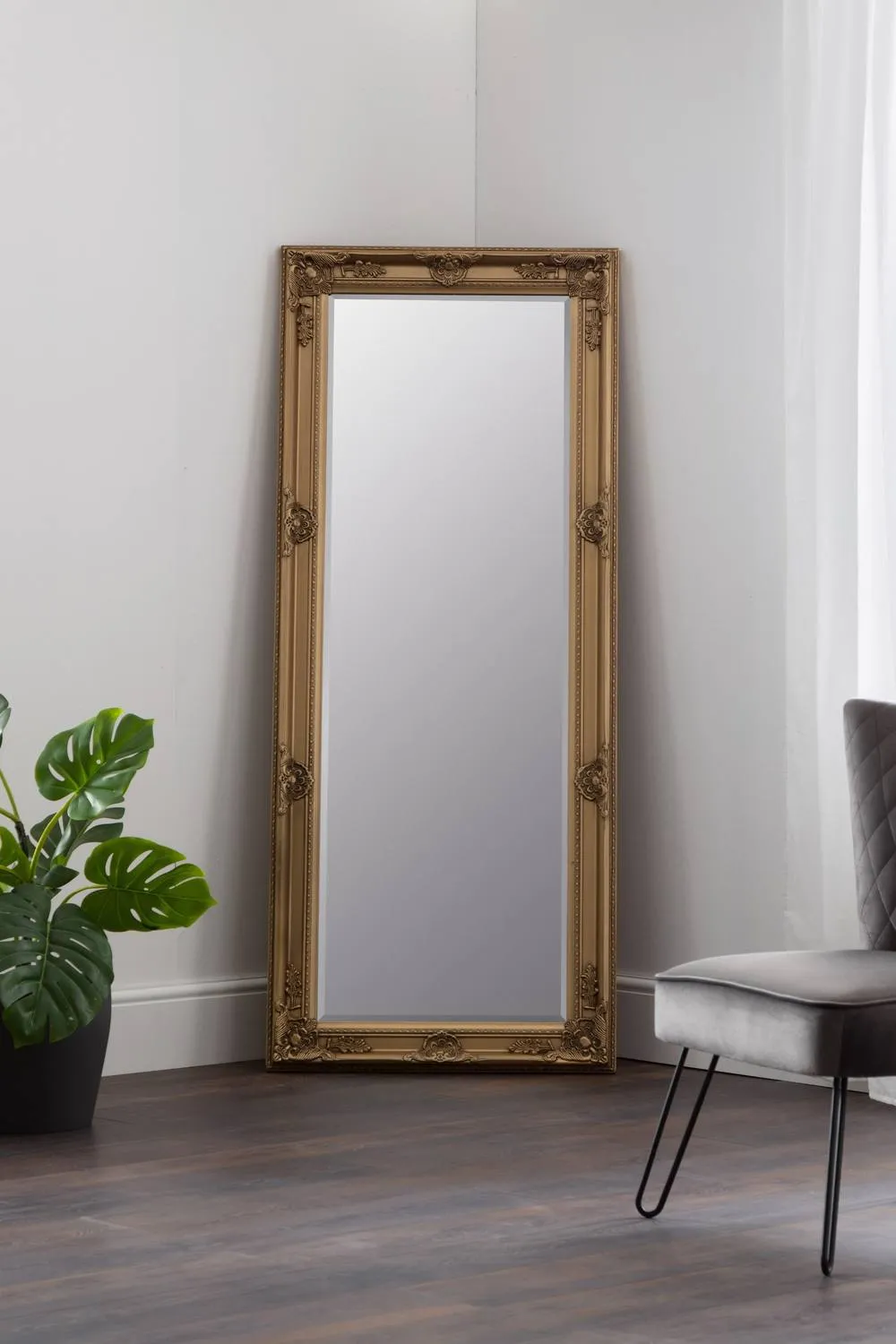 Julian Bowen Palais Lean-To Dressing Mirror in Gold 1