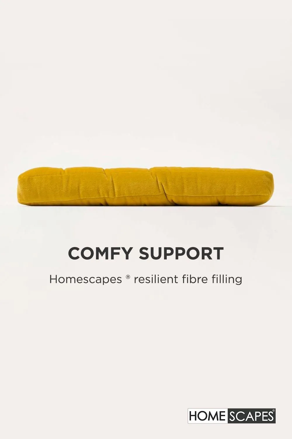 Homescapes 4 Pack Seat Pads Luxury Cotton Velvet Indoor Outdoor Garden Cushion, 40cm in Mustard 5