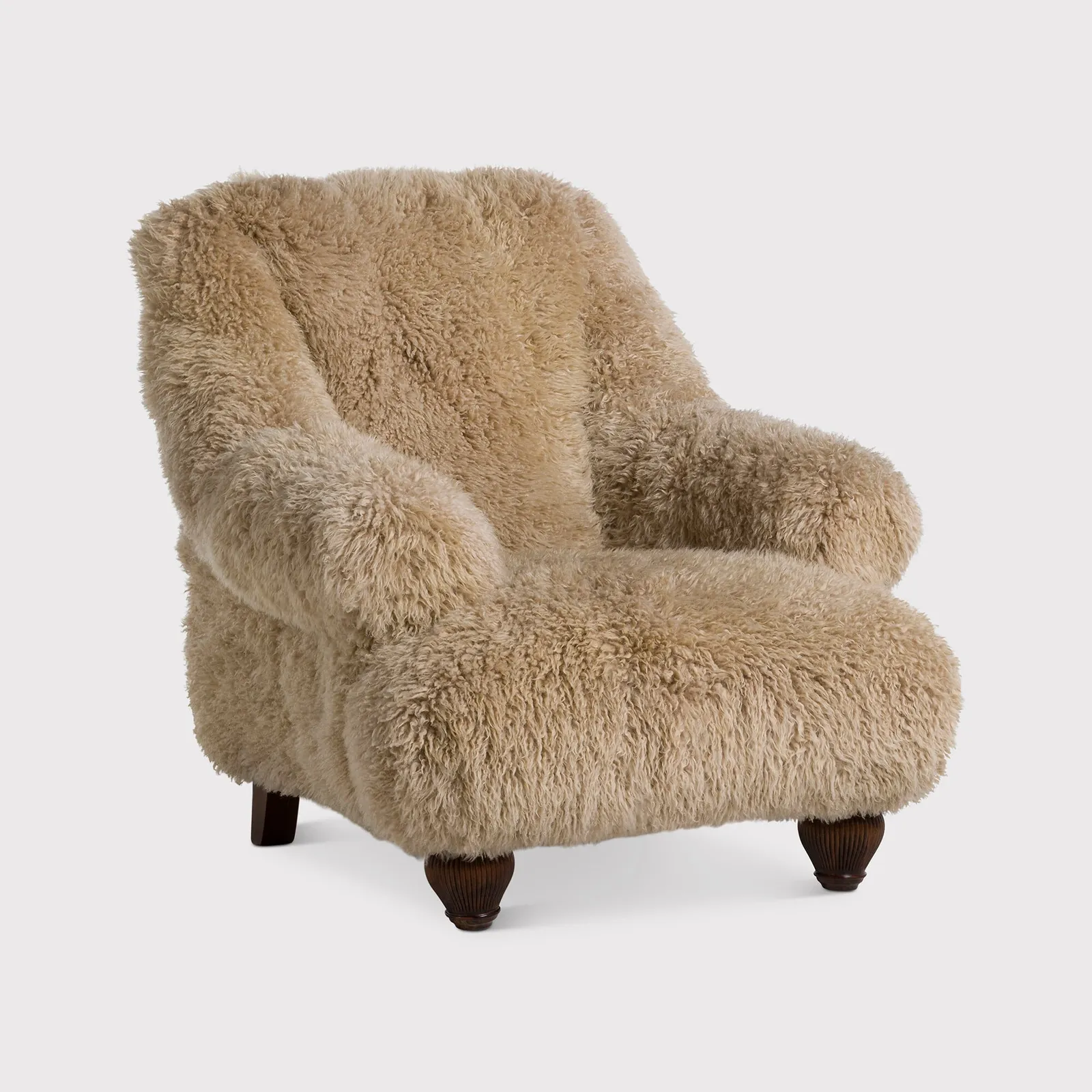 Tetrad Nappa Armchair Auckland Long Hair, Neutral Fabric | Barker & Stonehouse