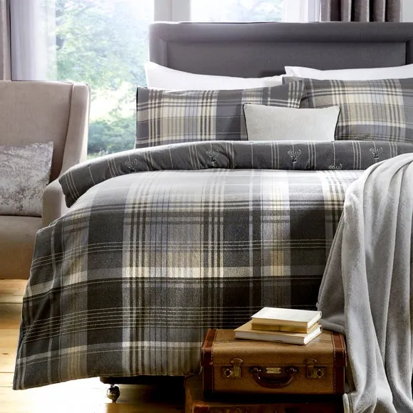 Dreams & Drapes Lodge Connolly Check 100% Brushed Cotton Duvet Cover & Pillowcase Set 2