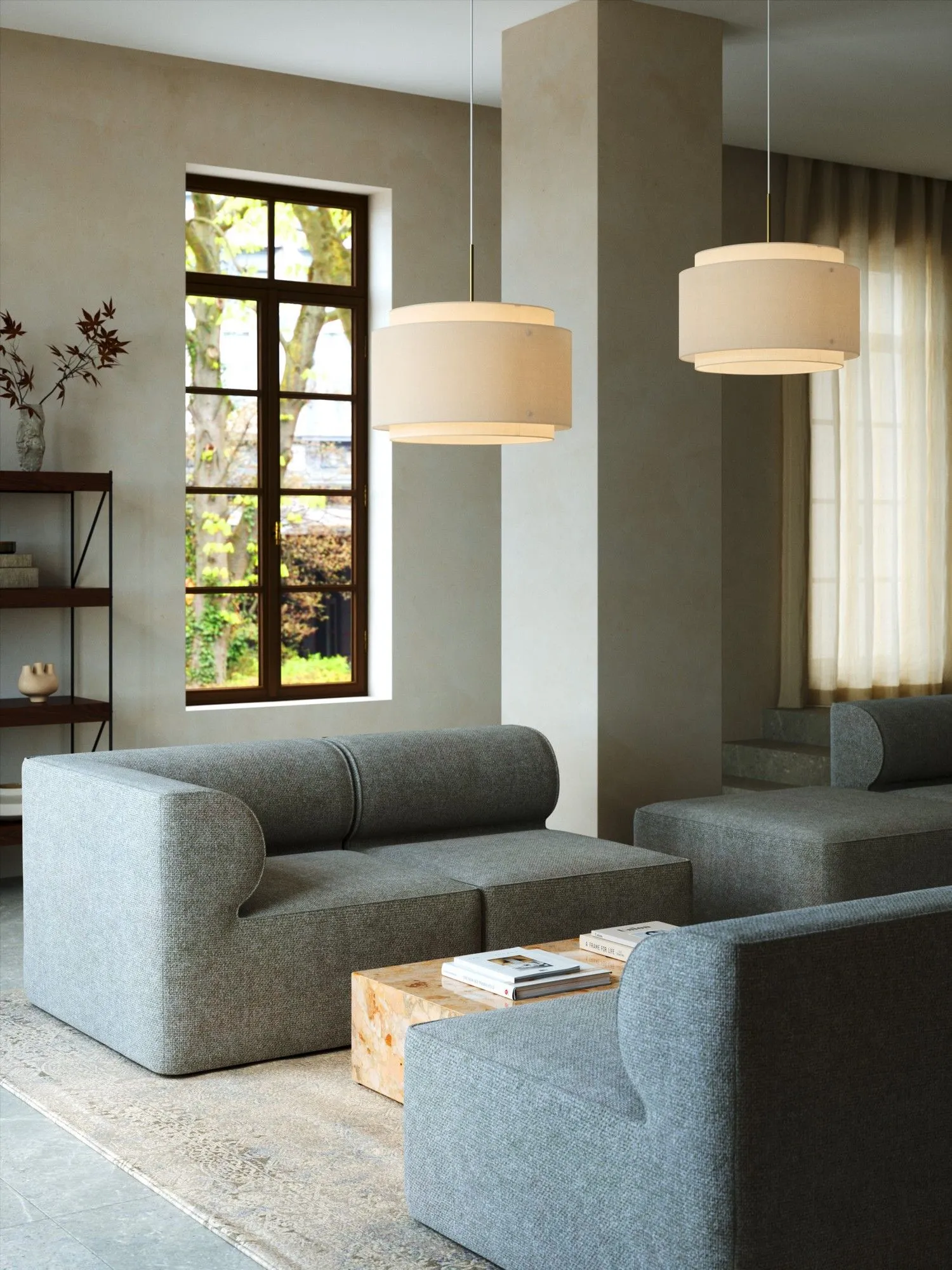 Nordlux Takai Pendant Light Beige Textile E27 Mains 45cm 6