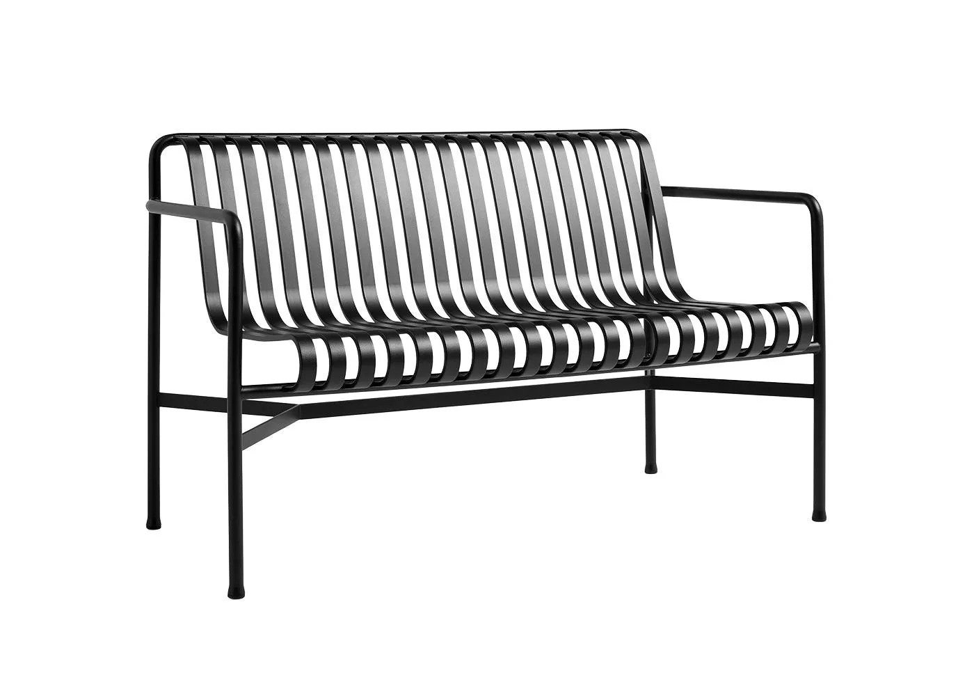 HAY Palissade Dining Armrest Bench Anthracite 1