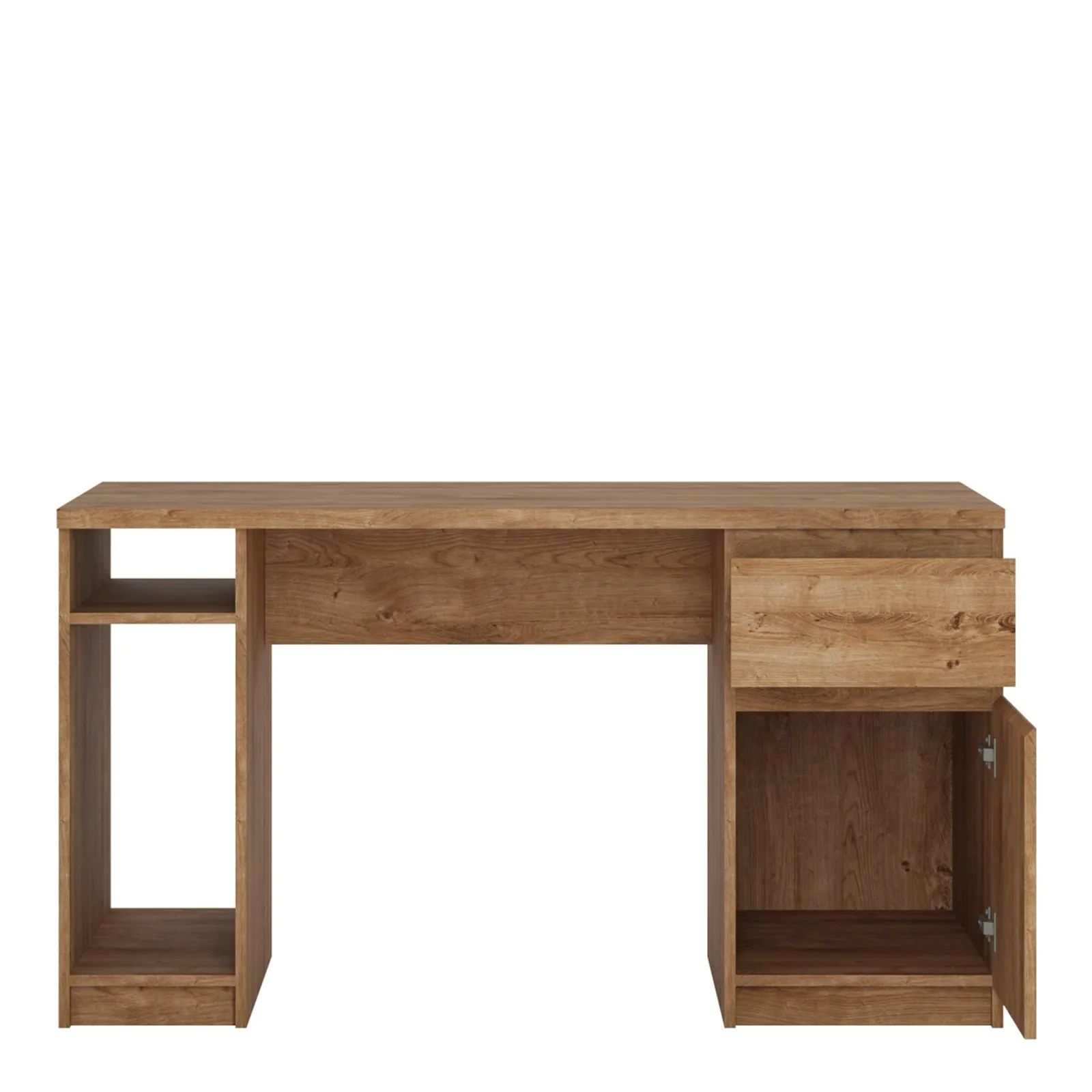 Furniture To Go Fribo 1 Door 1 Drawer Twin Pedestal Desk in Brown 2