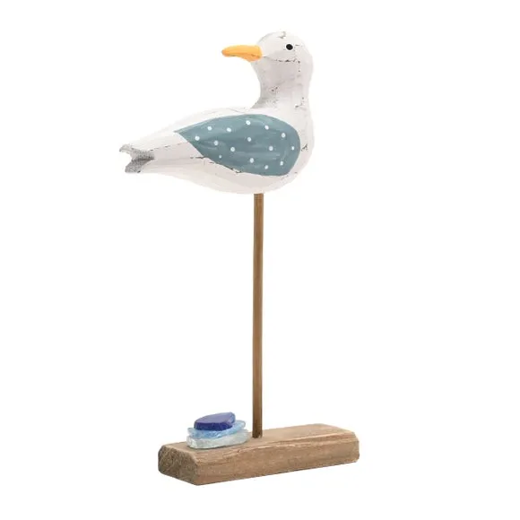 Love Life By The Sea Driftwood & Sea Glass Seagull Ornament 3