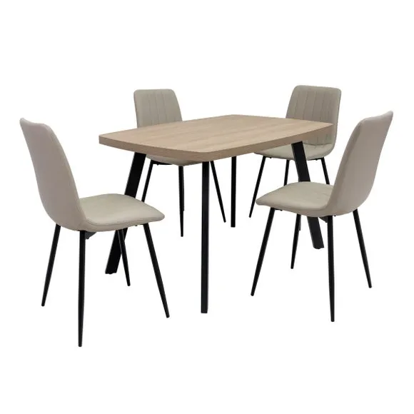Dalton Rectangular 4 Seater Dining Table, Brown 4