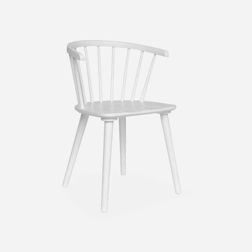 sweeek Pair Of Chairs In Walnut Wood & Plywood in White 3