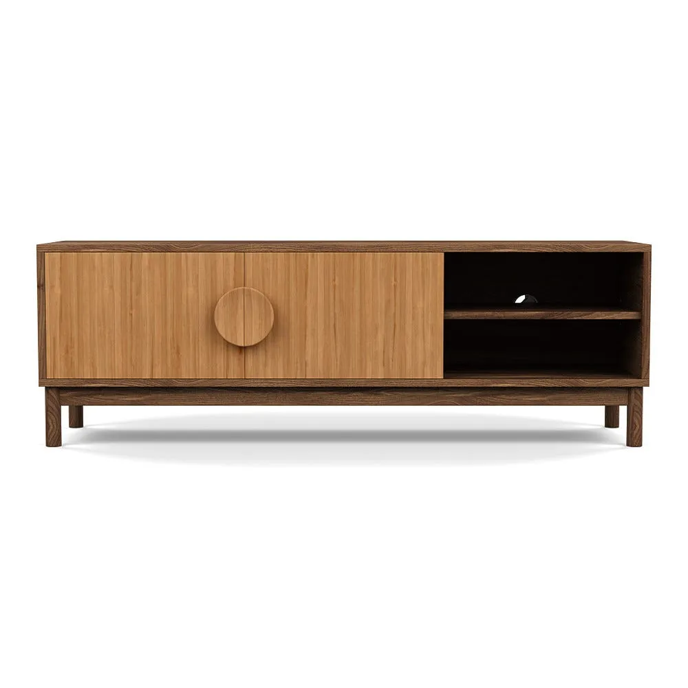 Heal's Tinta AV Unit Walnut Frame Natural Oak Doors 1