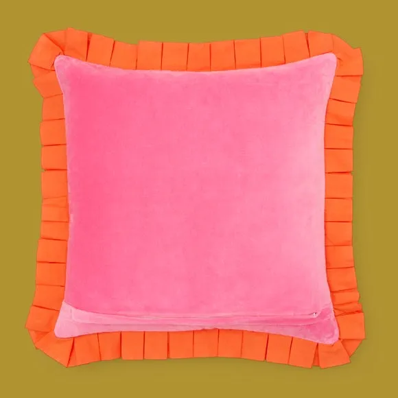 Sophie Robinson Box Pleat Velvet Square Cushion 4
