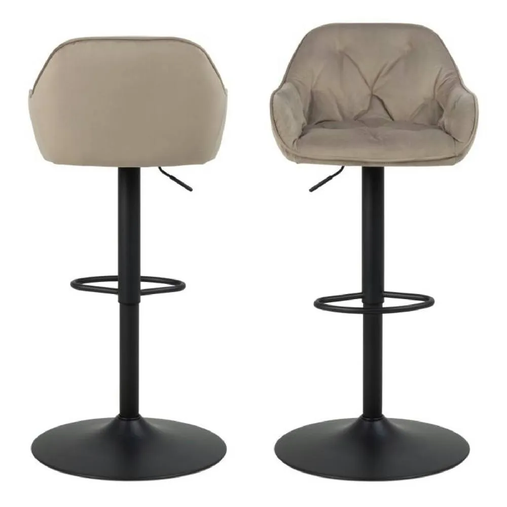 netfurniture Camden Swivel Bar Stool in Beige Velvet Set of 2 2