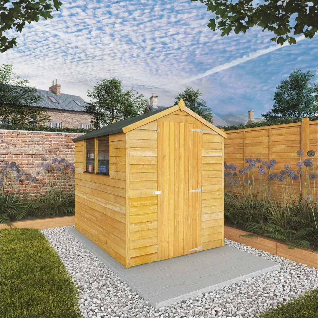 Mercia 7 x 5 Feet Overlap Apex Shed - L215 x W160.3 x H191.9 cm - Brown 5