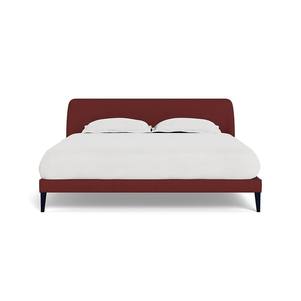 Heal's Wallis Bedstead Super King Capelo Linen-Cotton Etruscan Red Black Painted Oak Feet