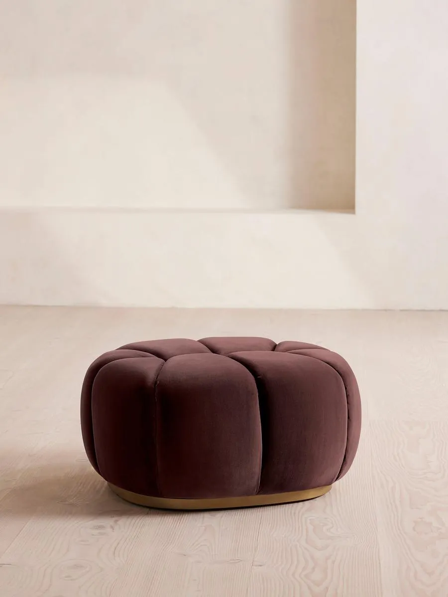 Garret Footstool, Velvet Aubergine