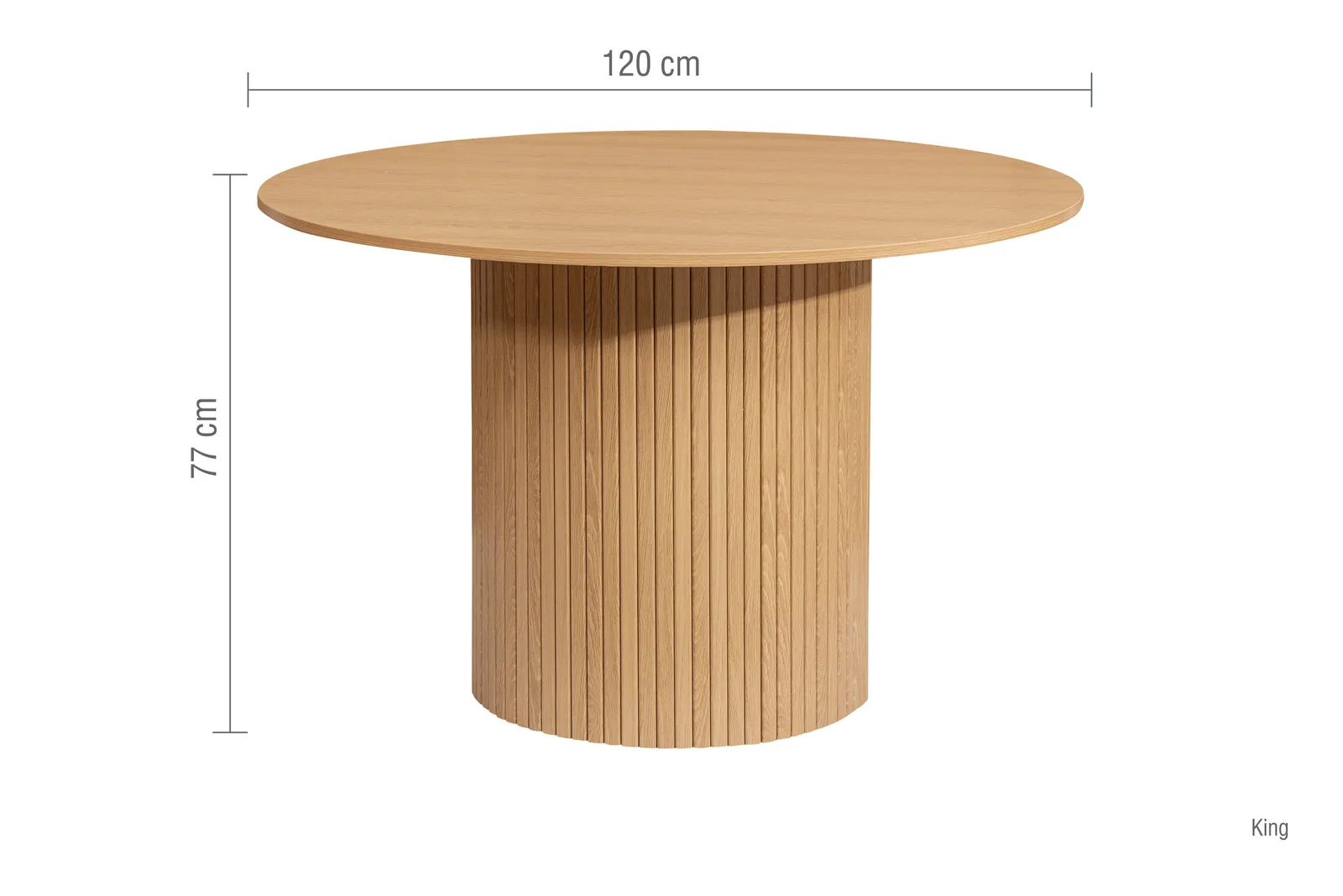 Birlea Round Fluted Dining Table Axel in Brown 6