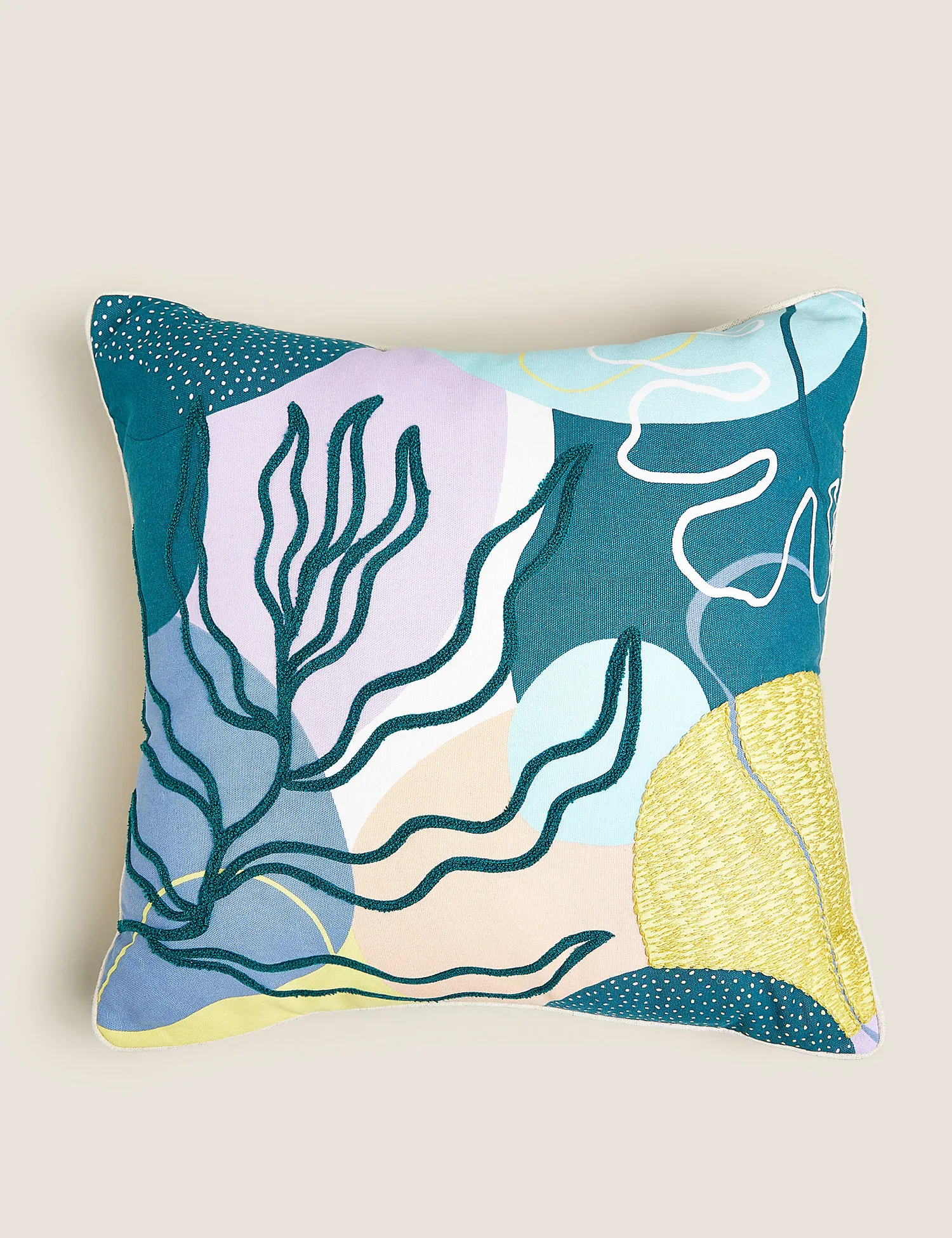 M&S Cotton Mix Abstract Cushion