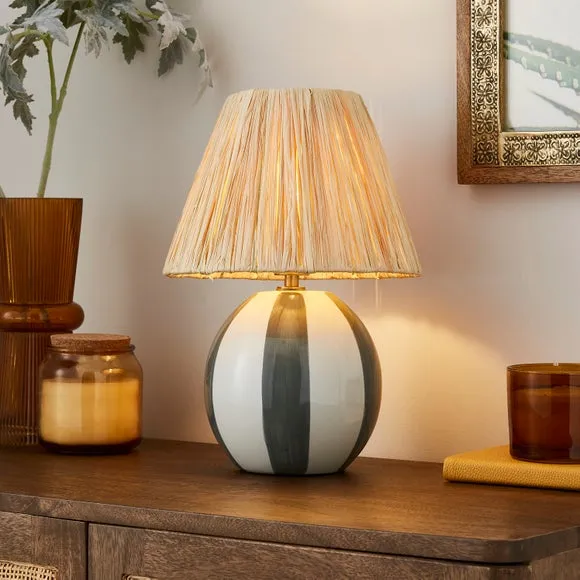 Mirabelle Ceramic Striped Table Lamp