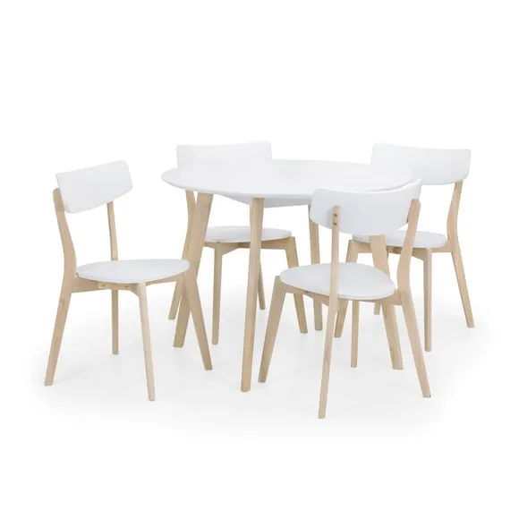 Casa 4 Seater Round Dining Table, White 6