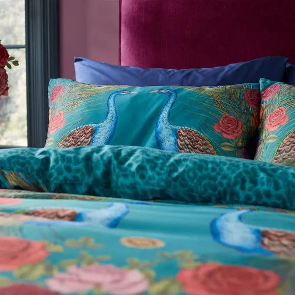 Matthew Williamson Xanadu Peacock 100% Cotton Duvet Cover & Pillowcase Set 2
