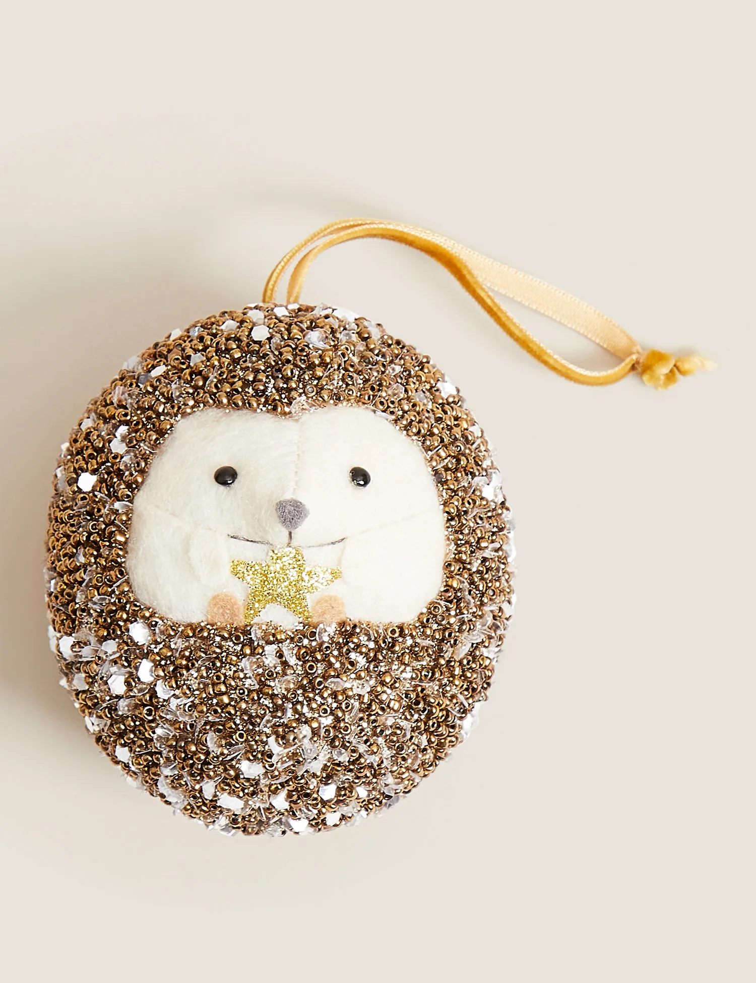 M&S Hanging Glitter Hedgehog Tree Decoration