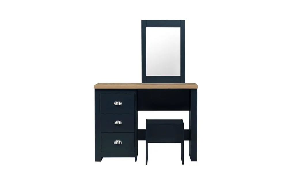 Birlea Highgate Dressing Table With Stool & Mirror Navy Blue 6