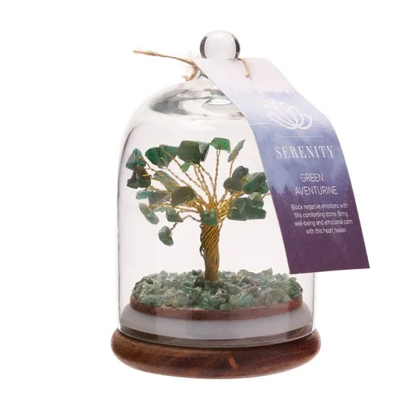 Serenity Green Aventurine Gemstone Glass Dome Tree 3