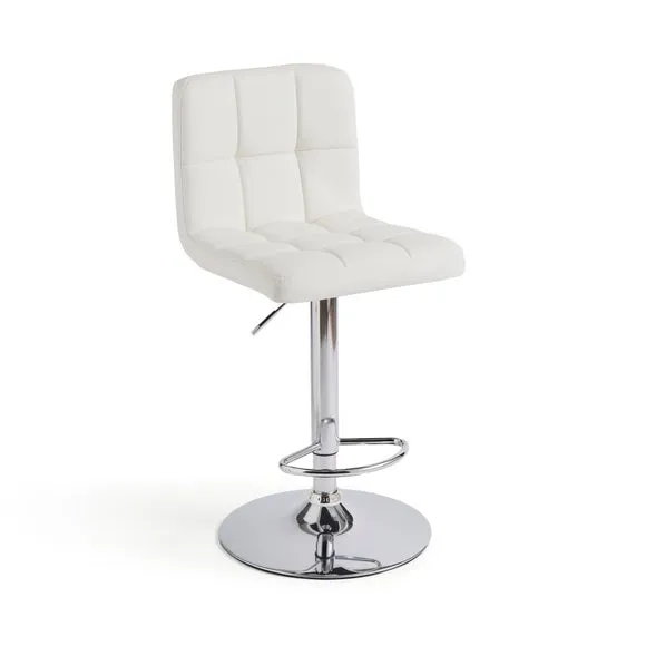 Jasmine Adjustable Height Swivel Bar Stool, Faux Leather 6