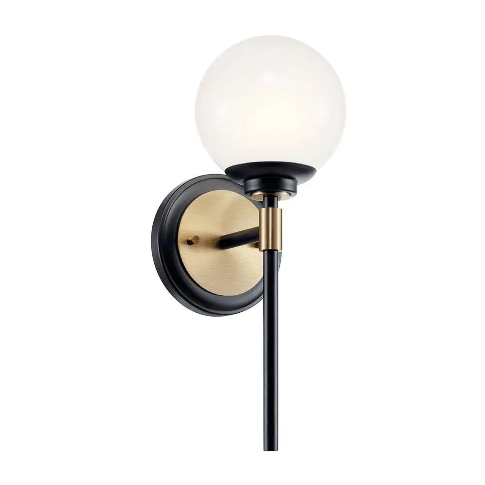 Netlighting Kichler Benno Bathroom Wall Lamp Black Champagne Bronze IP44 1x G9 in Brown