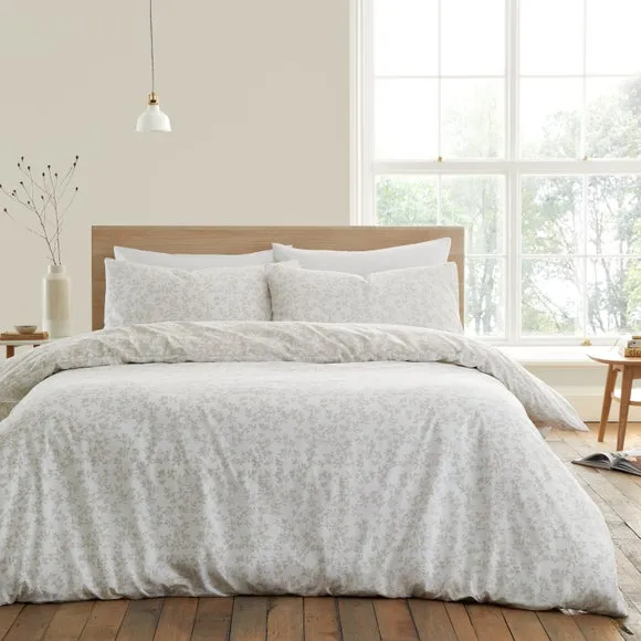 Bianca Shadow Leaves 200 Thread Count 100% Cotton Duvet Cover & Pillowcase Set 2
