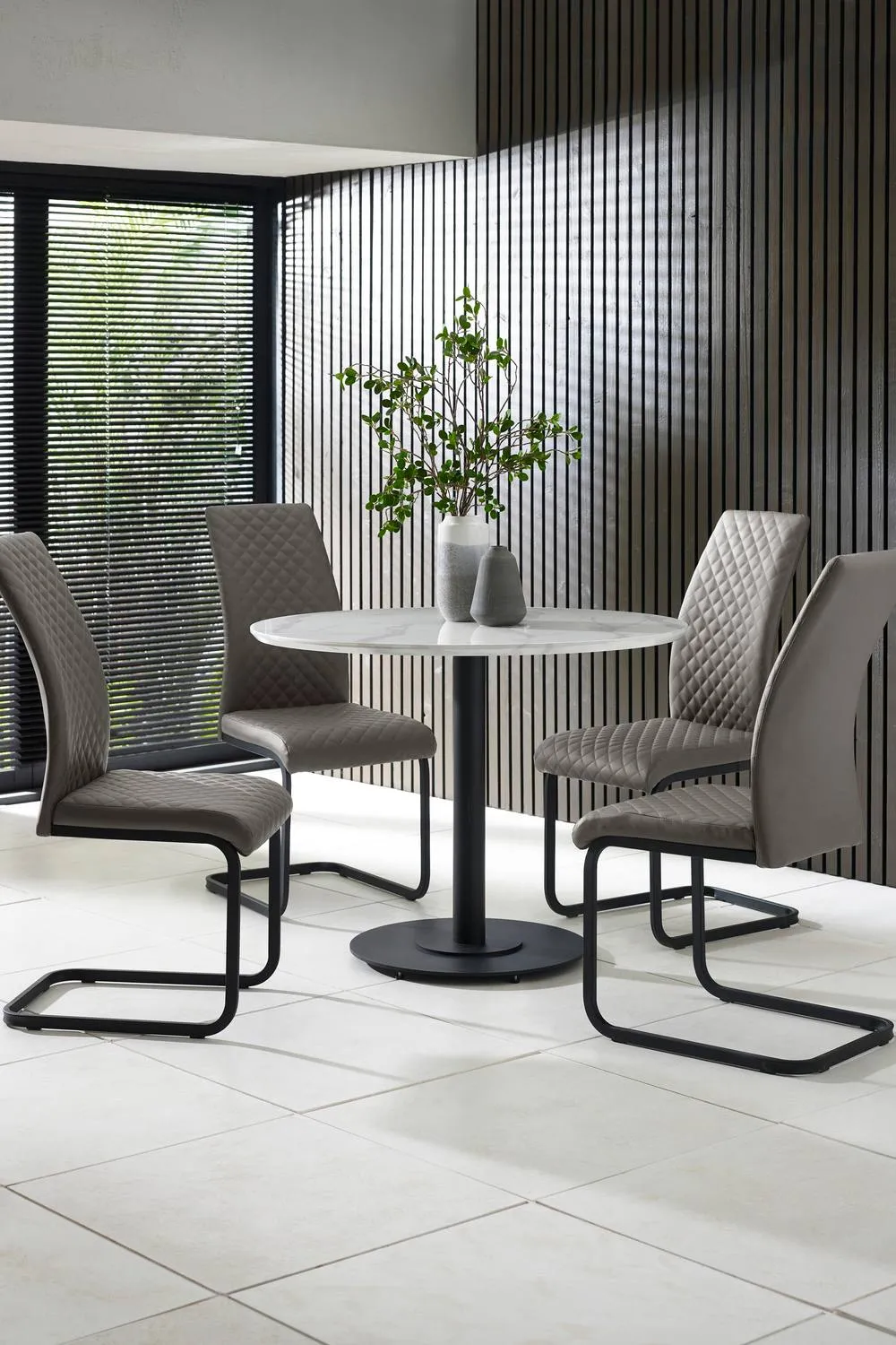 Julian Bowen Xavier High Back Upholstered Dining Chair (Set of 2) in Grey 2
