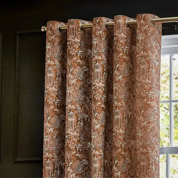 Bengal Amber Eyelet Curtains