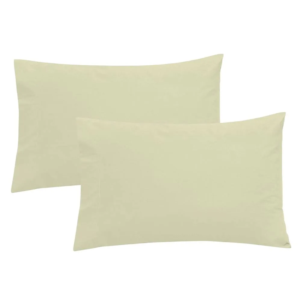 Smart Living Polycotton Housewife Pillowcases Pair 180 Thread Count in Cream