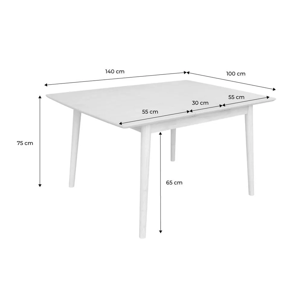 sweeek Rectangular dining table extendable rubberwood & oak veneer 4-6 in Beige 5