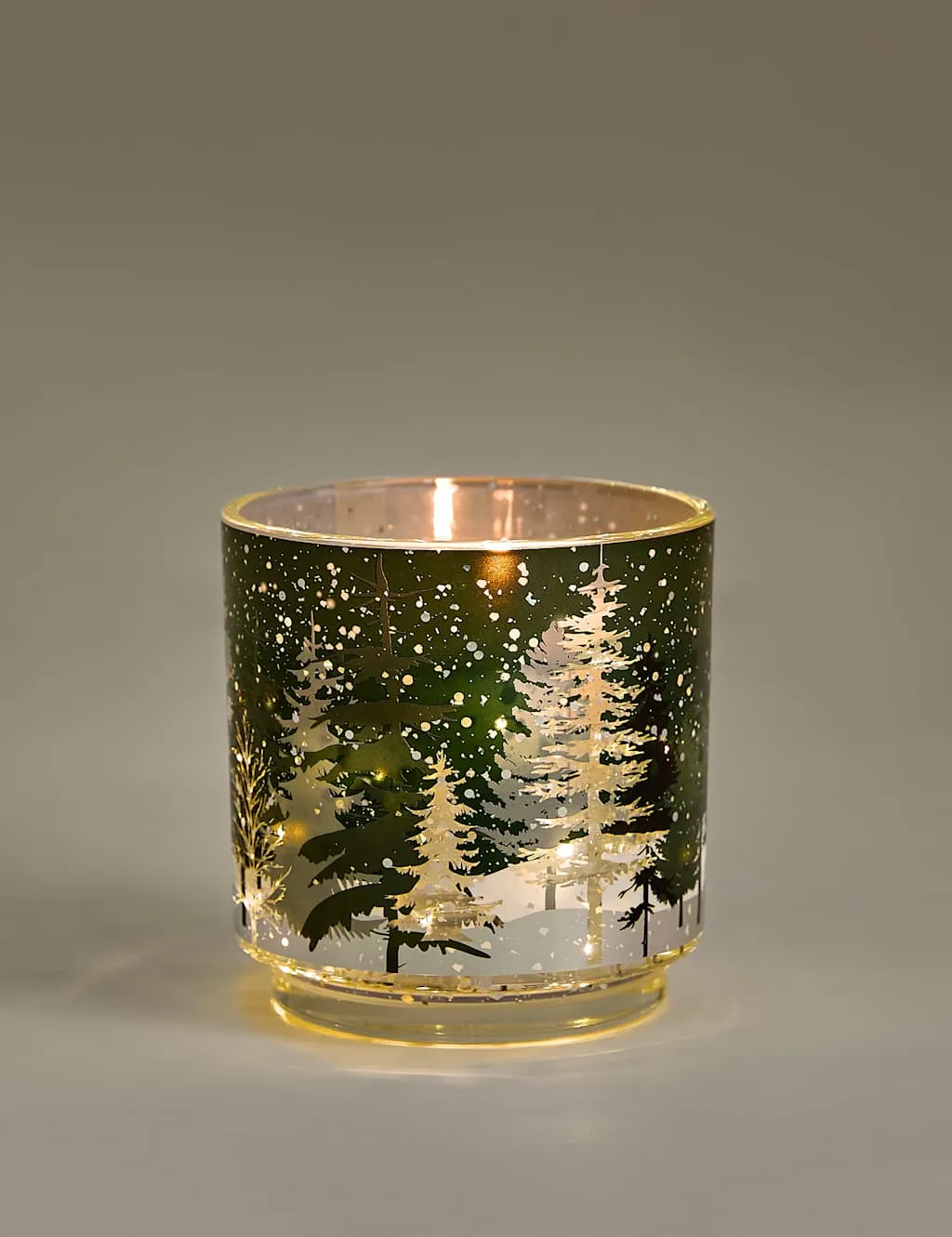 M&S Yuletide Pine & Spice Refillable Light Up Candle Multi