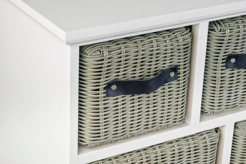 Statement Furniture Tetbury 9 Drawer Storage Unit - White with Grey Extra-Strong Baskets 3