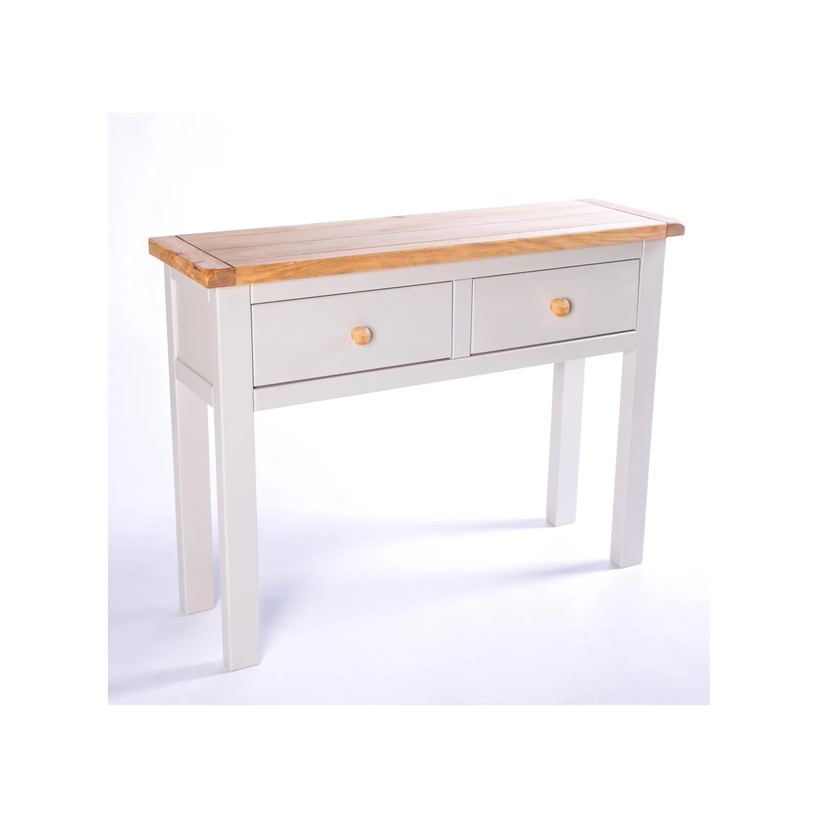 Cabinet Bits Argenta Light Grey 2 Drawer Console Table Wood Knob 2