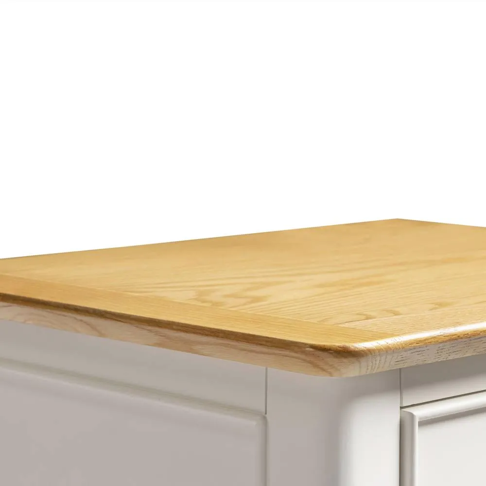 FurnitureboxUK Belle 4 Drawer Tall & Slim Solid Oak & Cream Small Chest of Drawers 5
