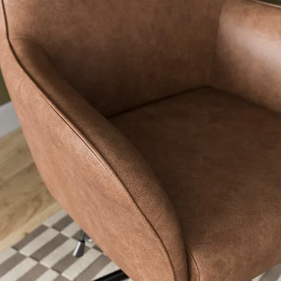 Kingswell Winged Office Chair, Faux Leather 4