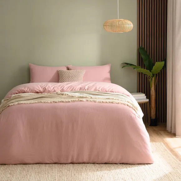 Newston Waffle Polycotton Duvet Cover & Pillowcase Set 1