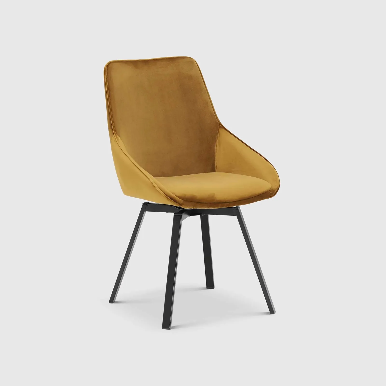 Beckton Leisure Swivel Dining Chair, Yellow Velvet | Barker & Stonehouse 3
