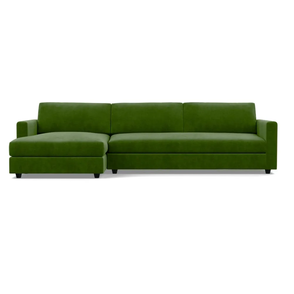 Heal's Nimbus II Complete 4 Seater Corner Chaise LHF Smart Luxe Velvet Grass Black Feet 1