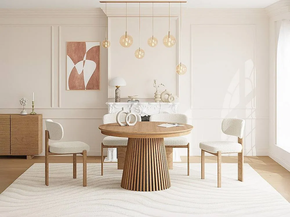 Vente-unique Extendable Dining Table Seating 4 To 8 - Oak Veneer - Light Natural - in Light Oak