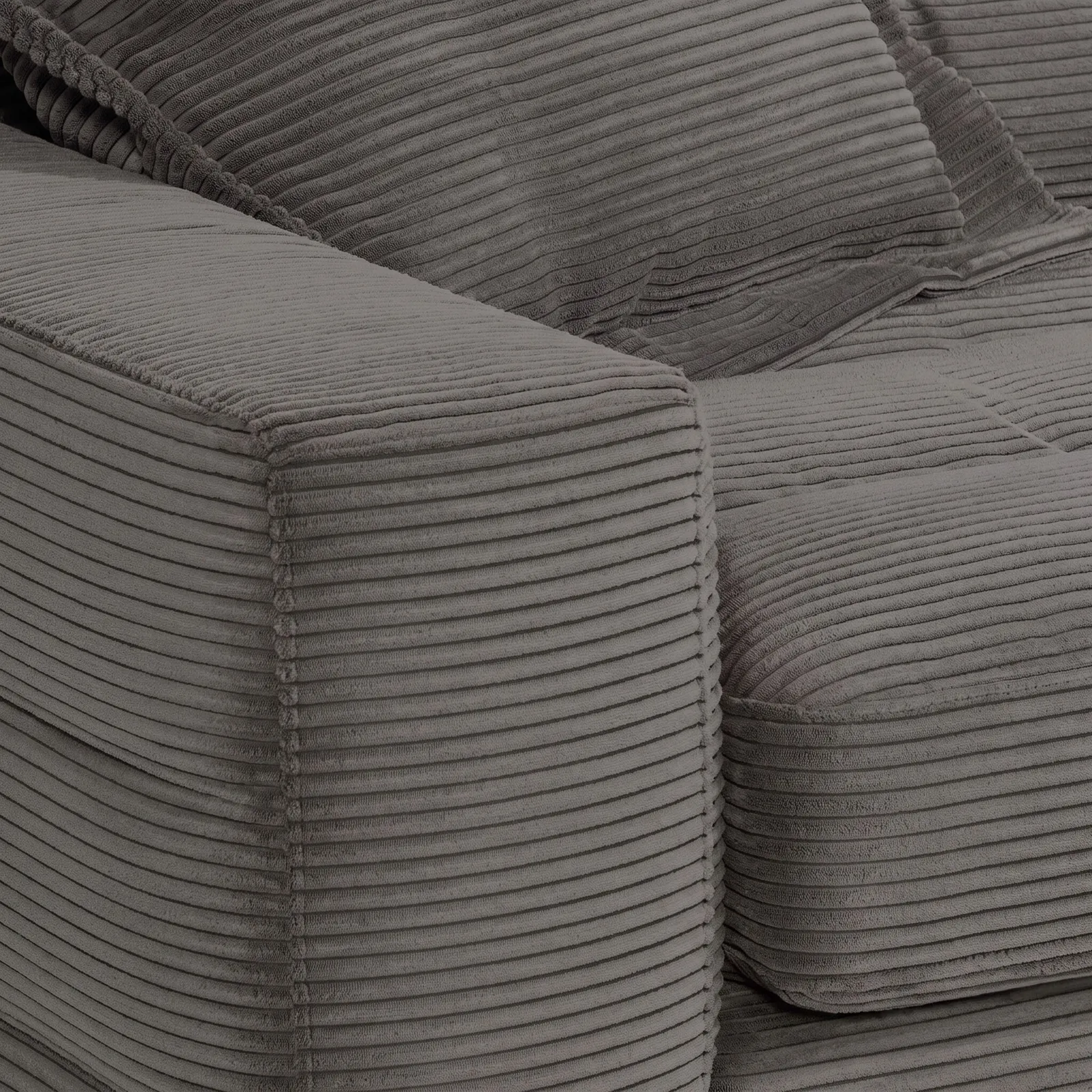 Twain Medium 1.5 Seater Armrest Right Modular Sofa, Grey Fabric | Barker & Stonehouse 2