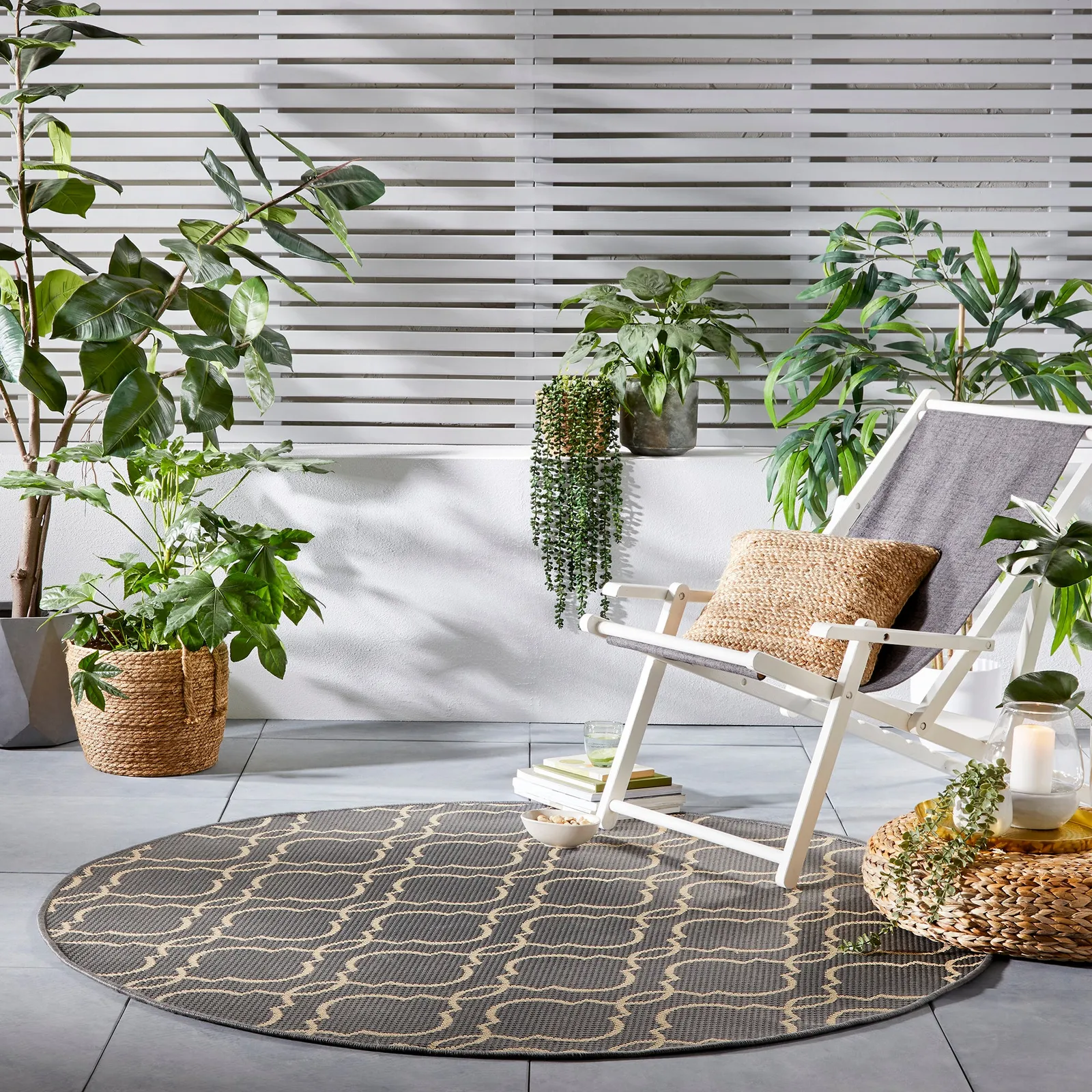 Milan Indoor Outdoor Circle Rug Milan Anthracite
