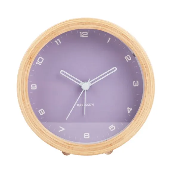 Karlsson Gentle Round Wooden Alarm Clock 2