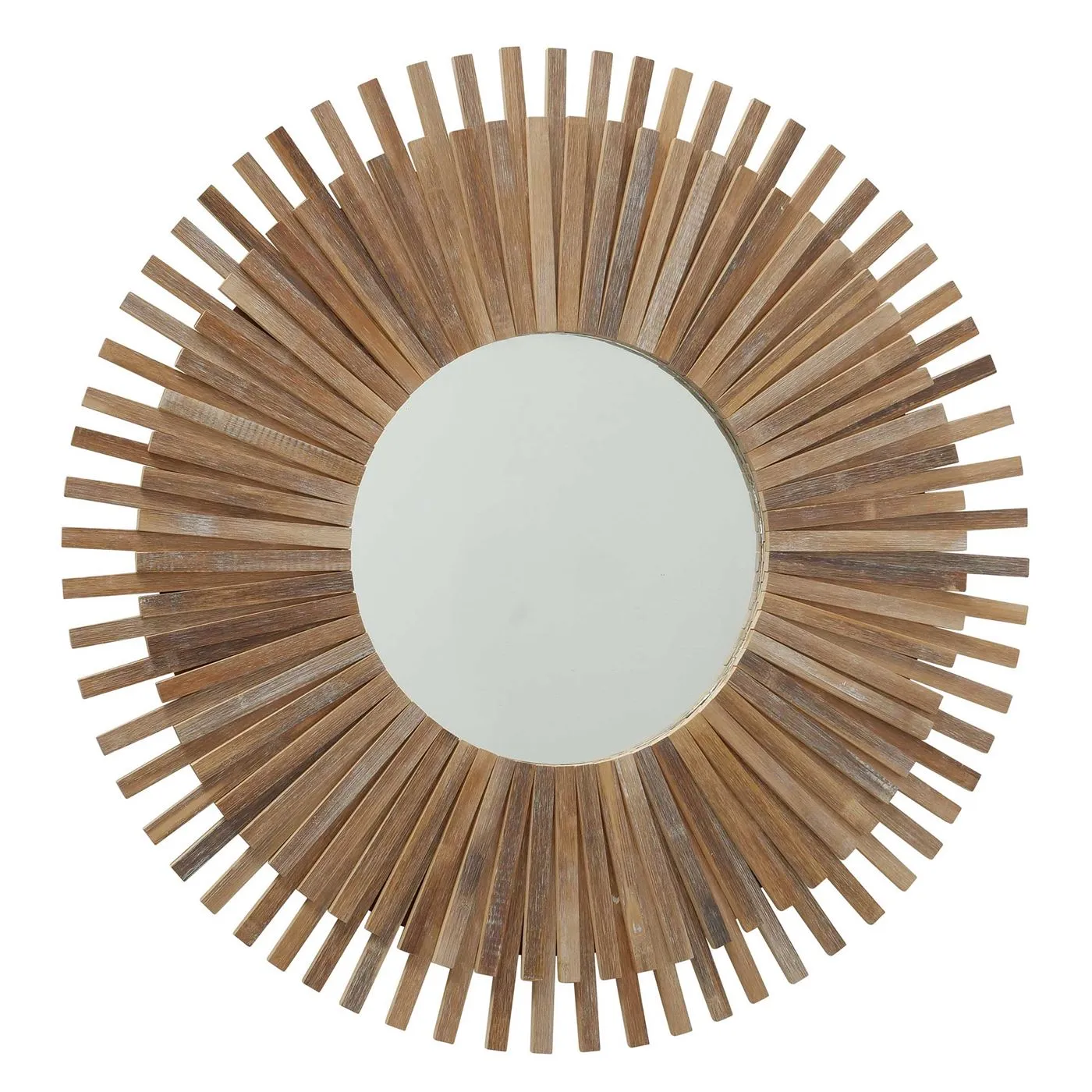 Bamboo Circular Mirror - Sunburst Effect - Natural - 2.95kg - Dia: 75 x D2cm