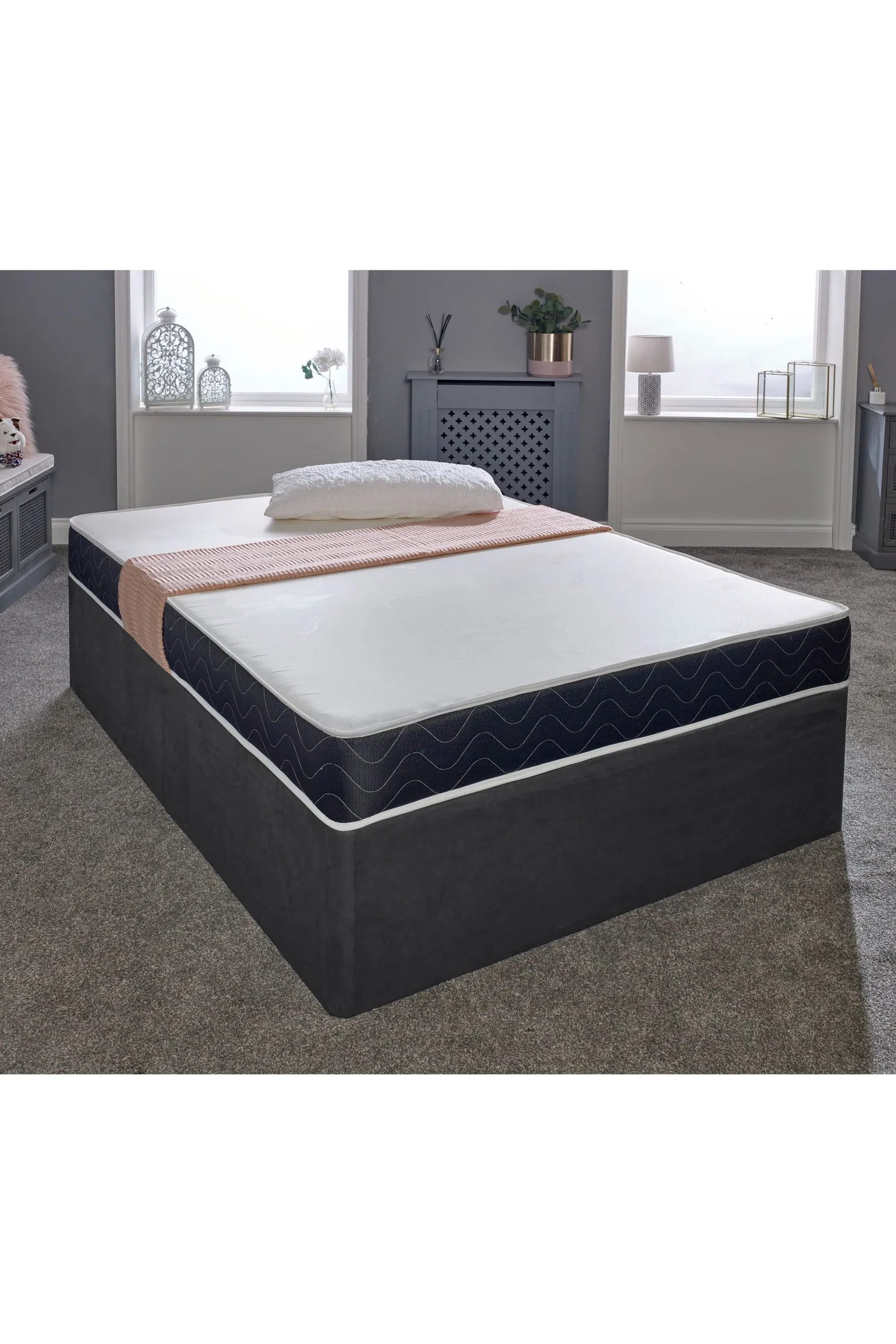 eXtreme Comfort Ltd Mars Black Border Basic Budget Stress Free Hybrid Memory Foam & Spring Mattress 5